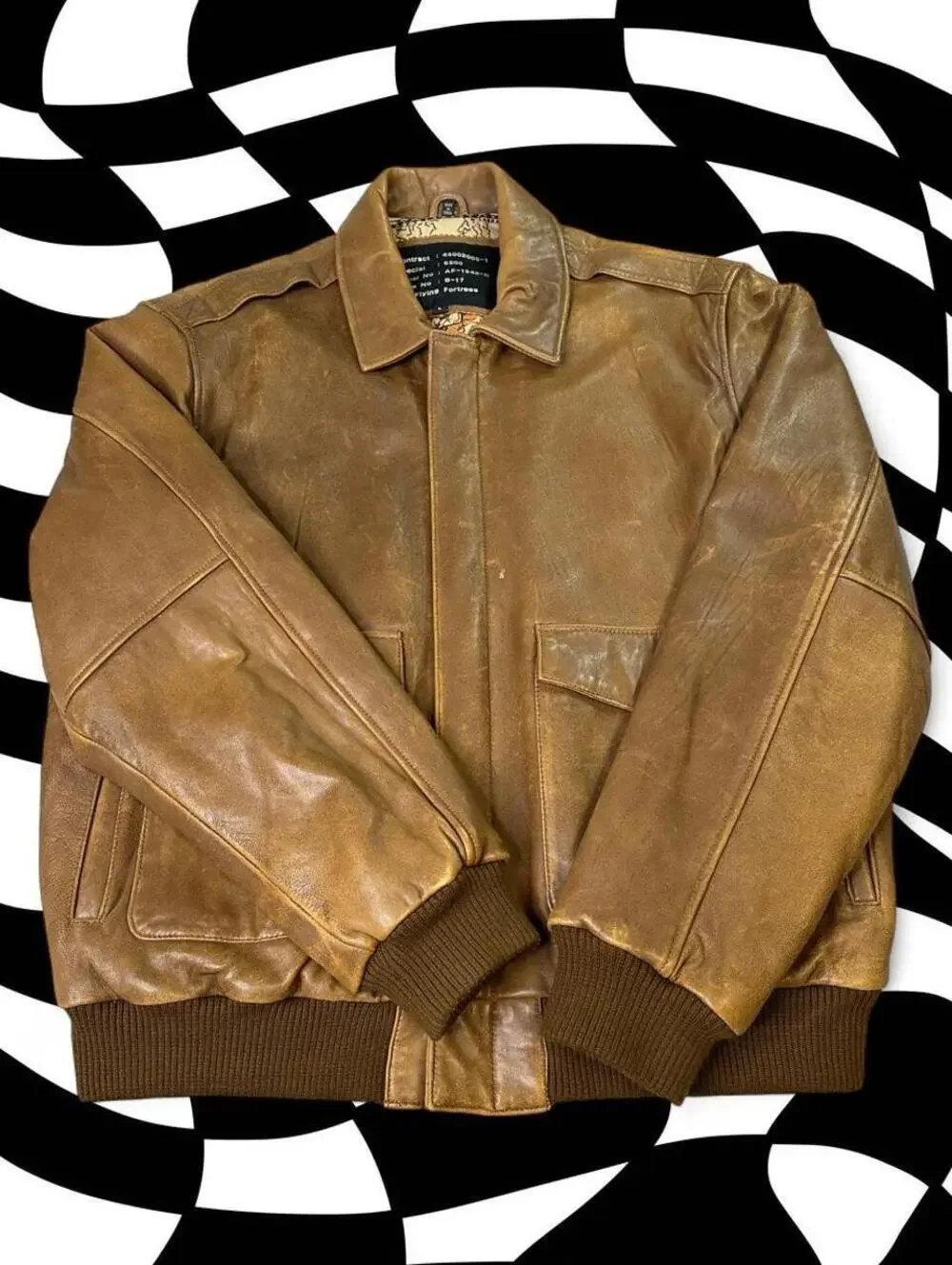 Vintage Adler Brown lamb leather bomber jacket